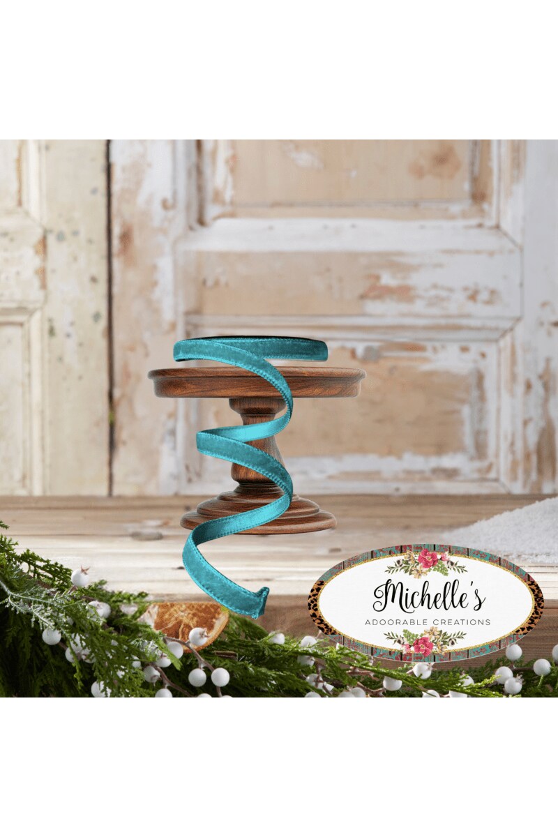 .75&#x22; Velvet Luster Ribbon: Teal (10 Yards)