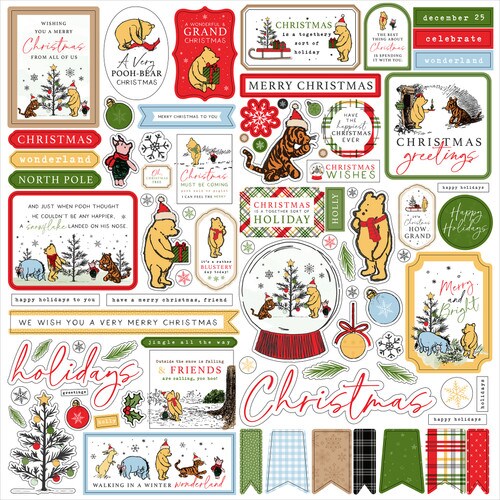 Echo Park Winnie The Pooh Christmas 12x12 Element Stickers