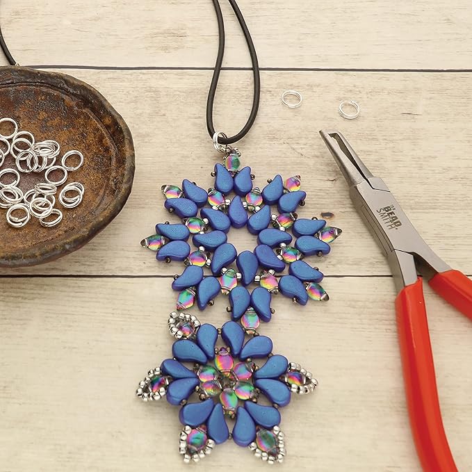 The Beadsmith Split Ring Pliers - Easily Opens Split Rings to Attach Findings, w/ Double Leaf Springs, Use with Any Size