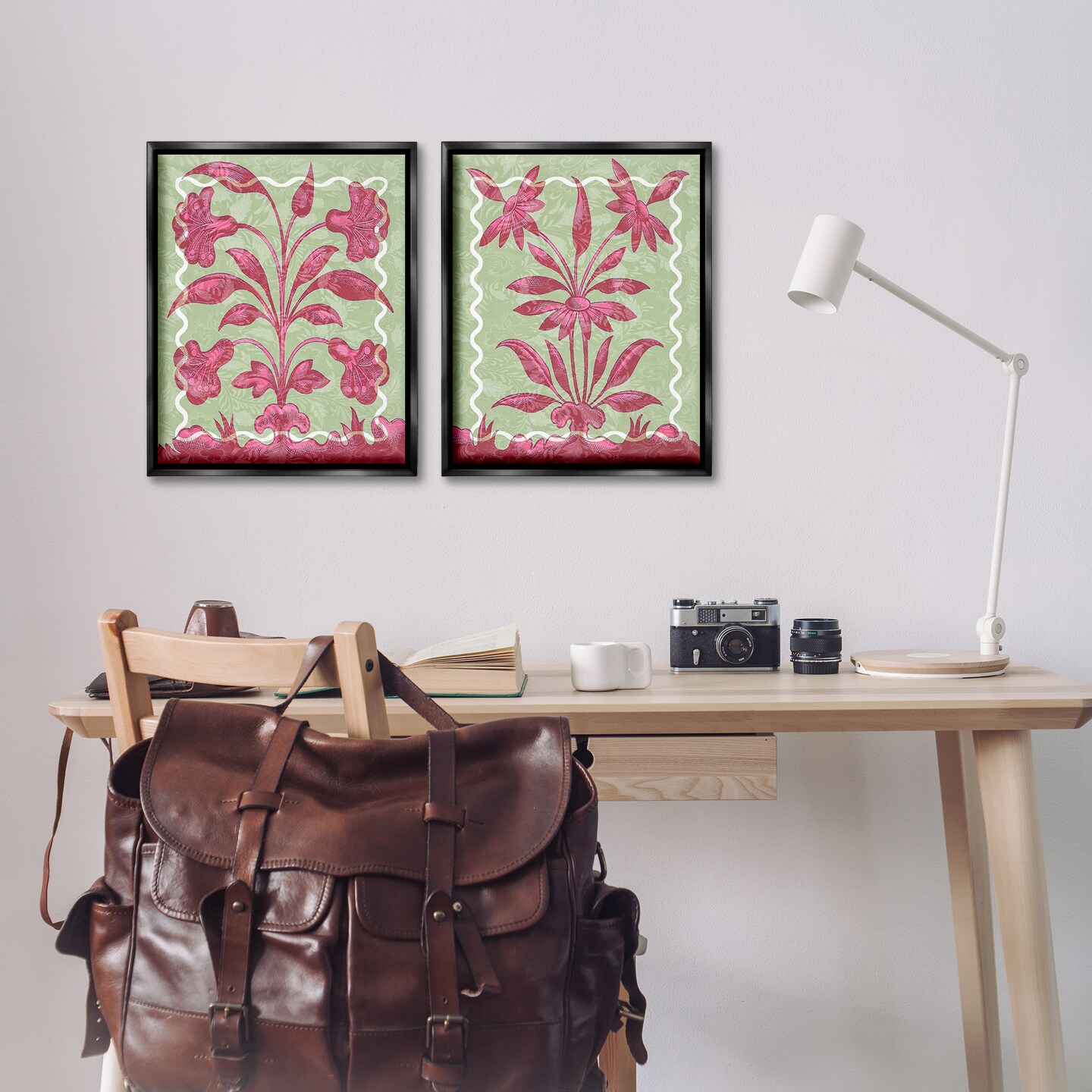 Stupell Industries Pink & Green Vintage Botanicals 2pc Floating Frame Set By Lil' Rue