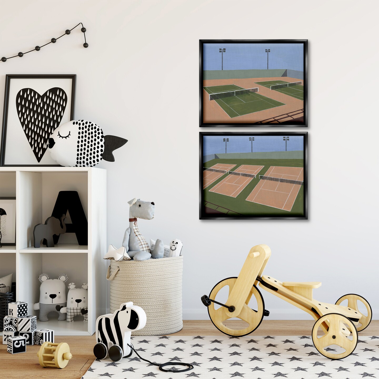 Stupell Industries Competitive Tennis Courts 2pc Floating Frame Set By Michael Willett