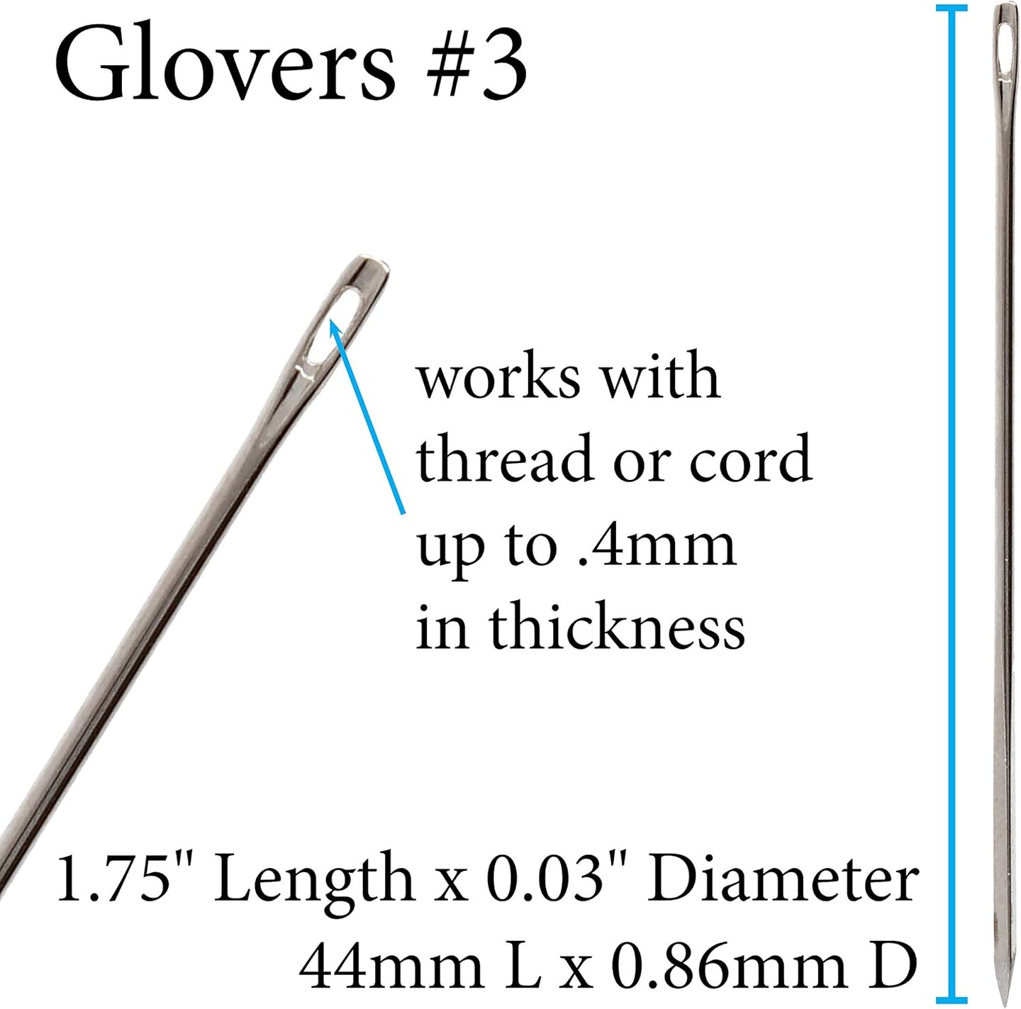 John James Glovers Needles, Triangular Point, Ideal to Pass Through Tougher Materials Such as Leather, Suede, Vinyl and Soft Plastics