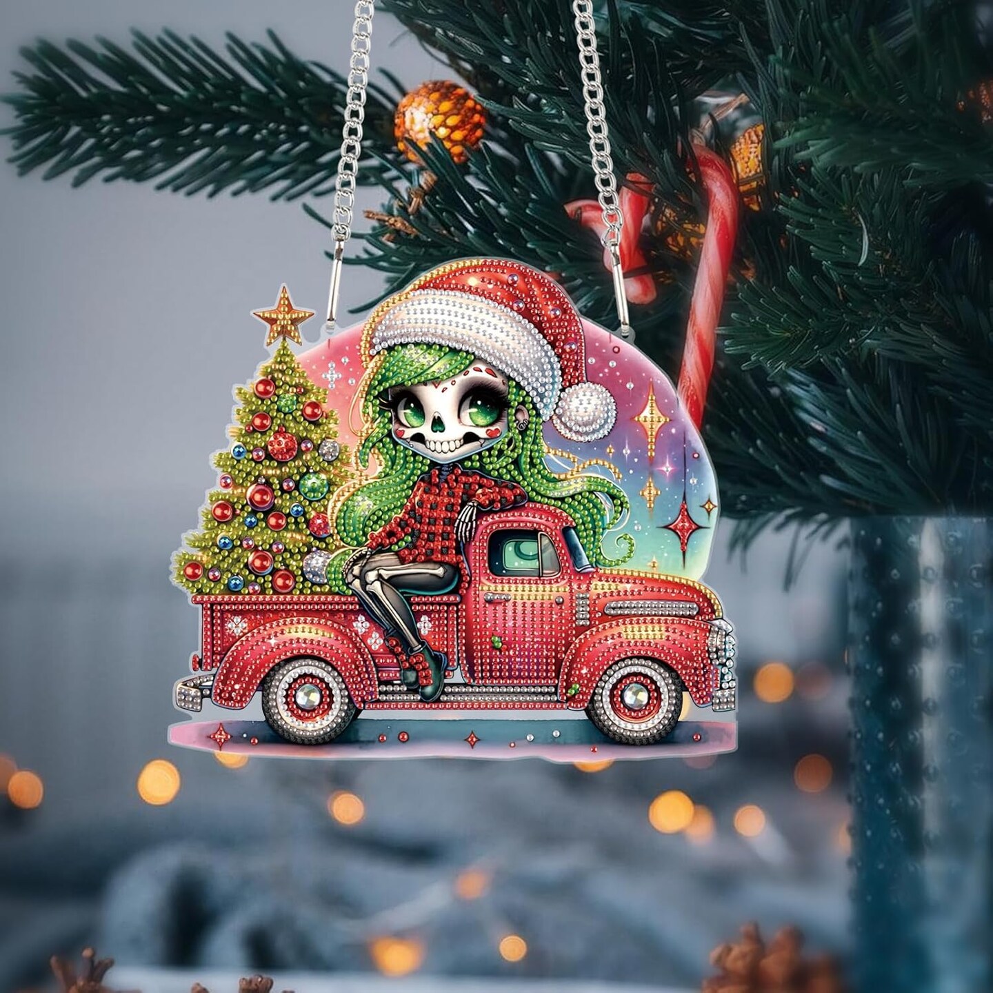 5D DIY Diamond Painting Pendant kit, Coach Christmas Tree