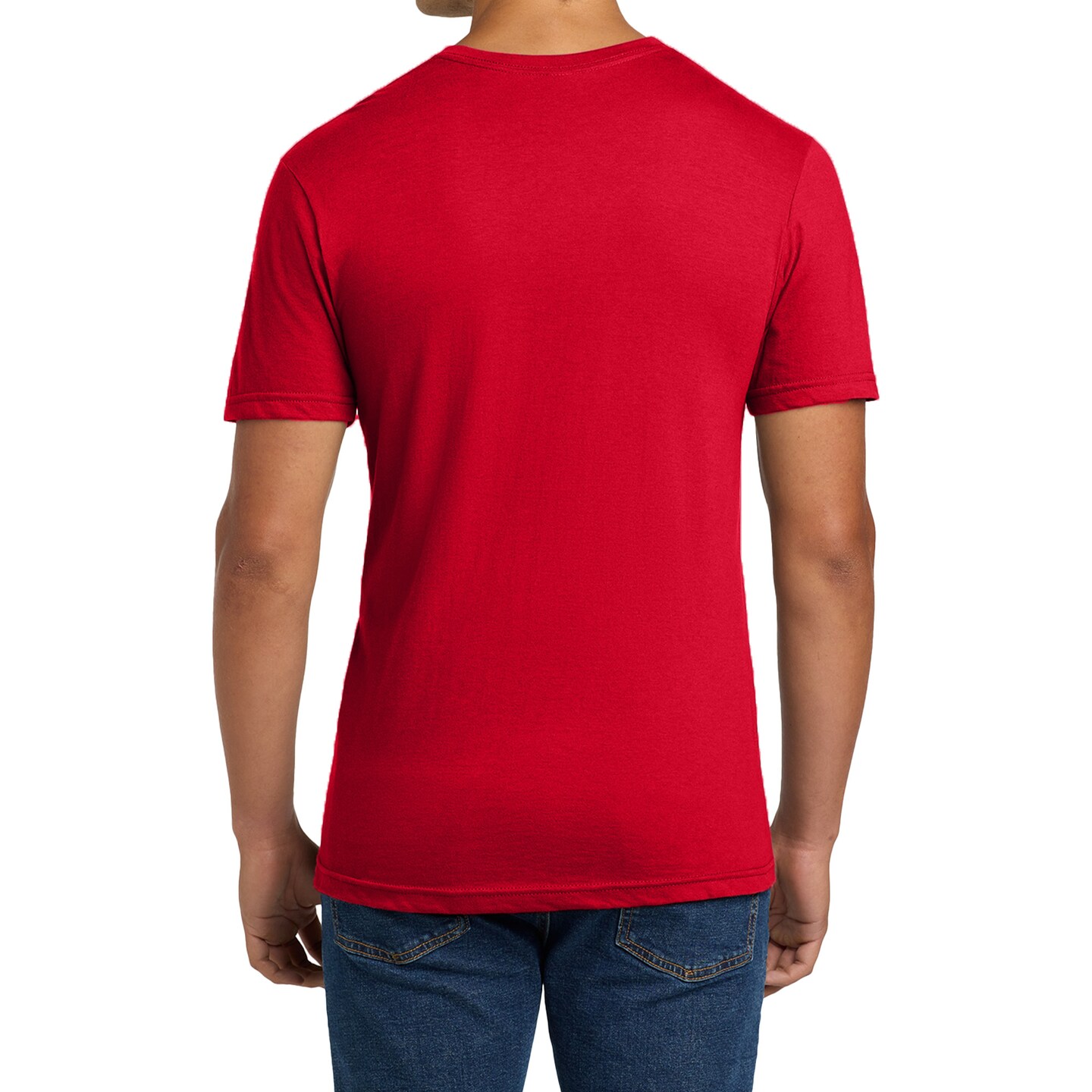Gildan Men's Softstyle V-Neck Cotton T-Shirt, Craft & Print Casual Cherry Red Tee