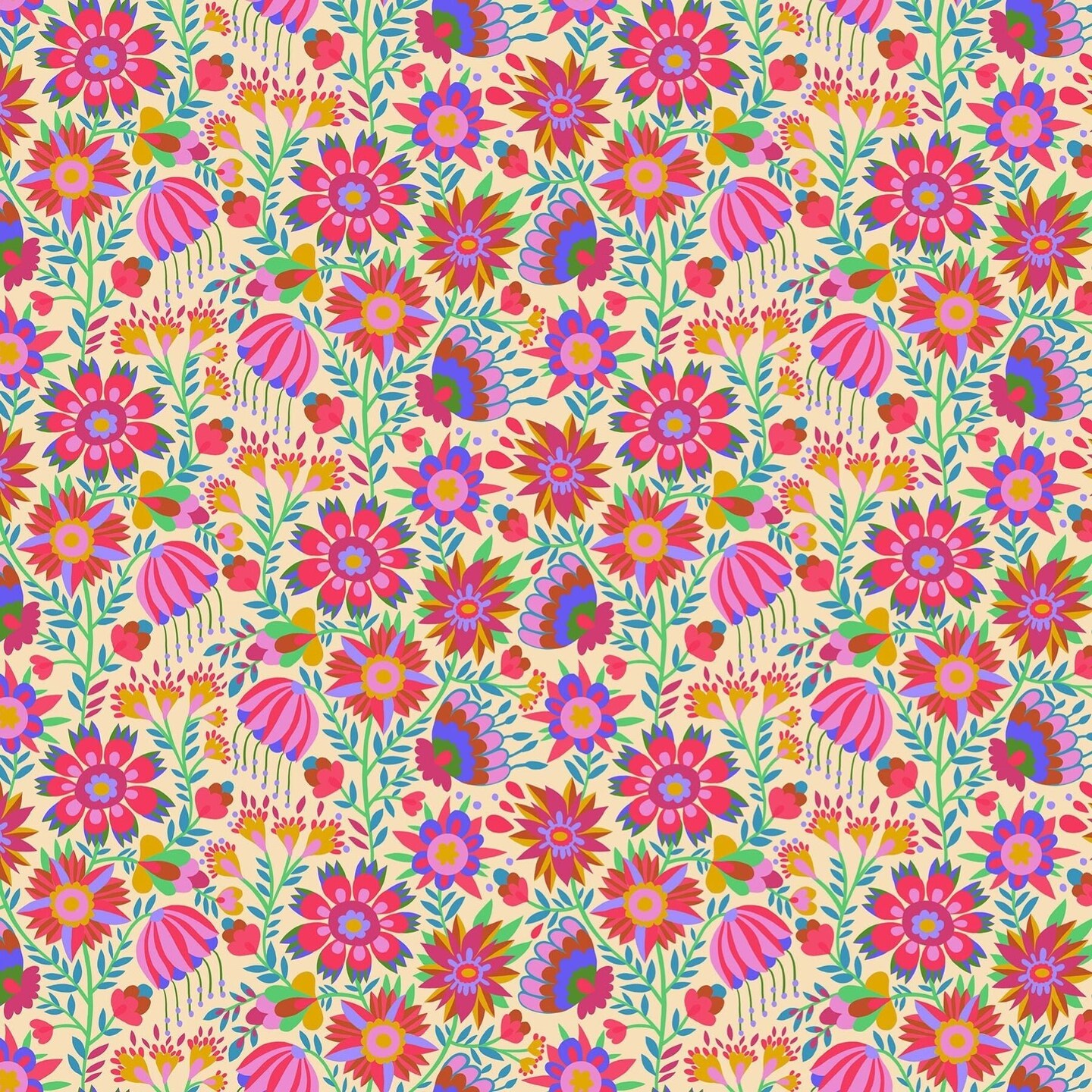 Fabric Anna Maria Textiles Cream Charmed Allegory by the Quarter Yard AMT142-11C