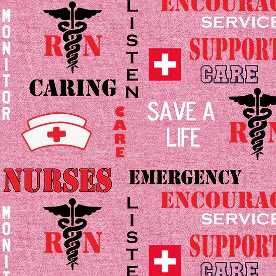 Fabric Sykel Enterprises Nurse Heather Print Logo by the Quarter Yard 1181NURSE