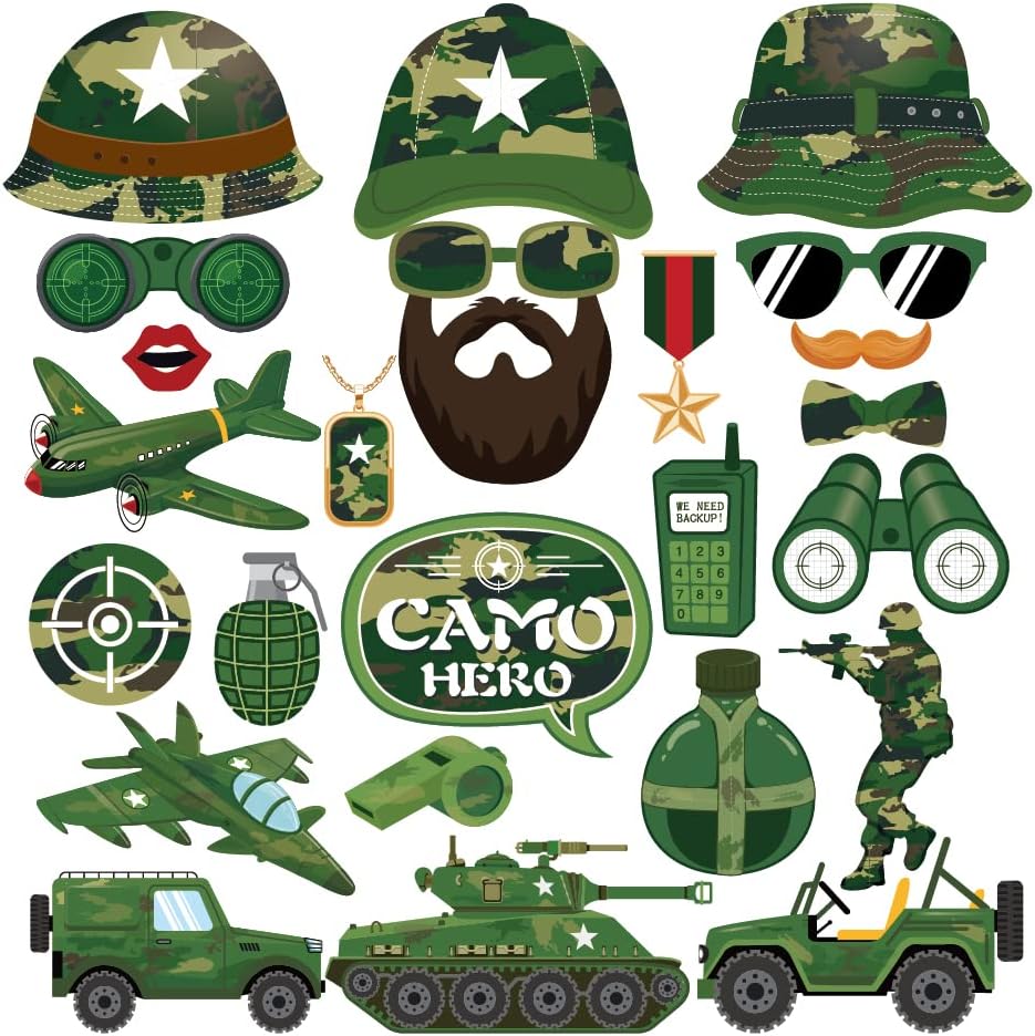 25pcs Soldier Themed Photo Booth Props