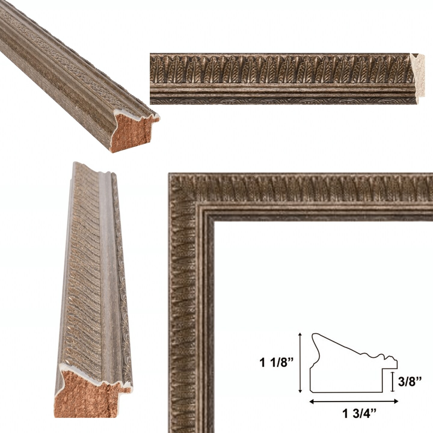 Wheat Leaf Gold With Silver Wash Picture Frame 11x14 frame