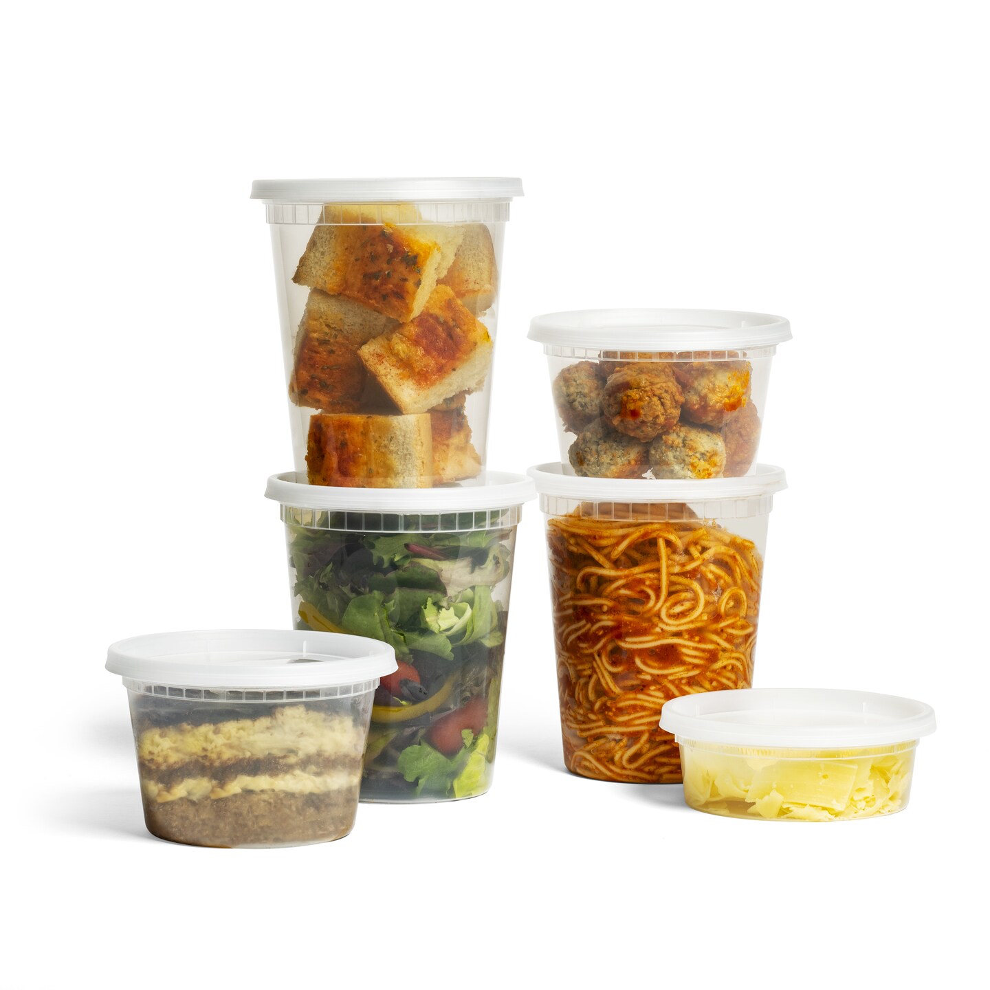 Perfect Settings Plastic Deli Containers with Lids [44 Sets] Variety Pk 8oz, 16oz &#x26; 32oz | Leakproof, Freezer Safe Soup &#x26; Food Storage | Microwavable Food Containers with Lids