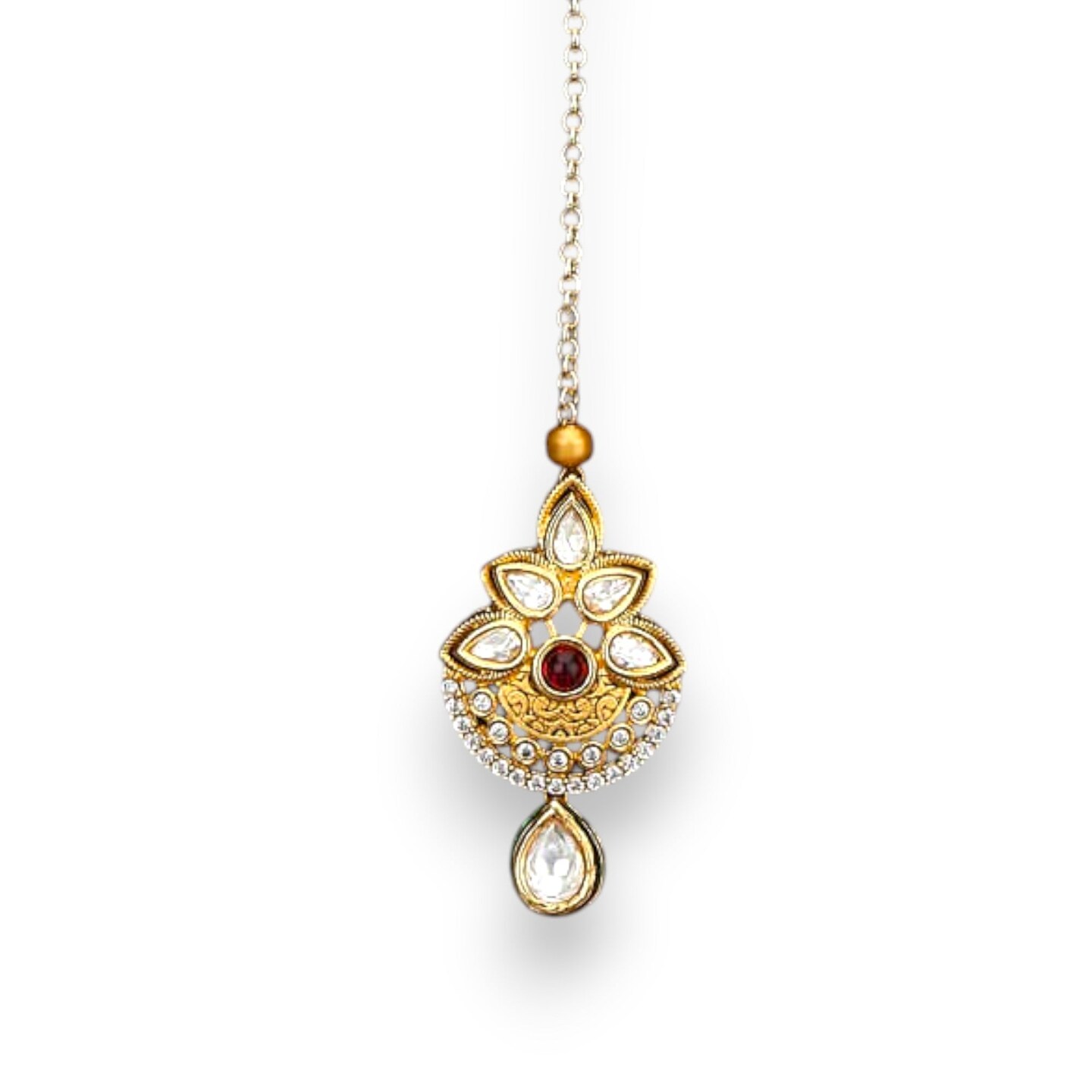 Kundan Work Maang Tikka Gold Plated Indian Women Forehead Jewelry Pakistani Punjabi Wedding Favor Designer Head Accessory Traditional Matha Patti Gift for Her