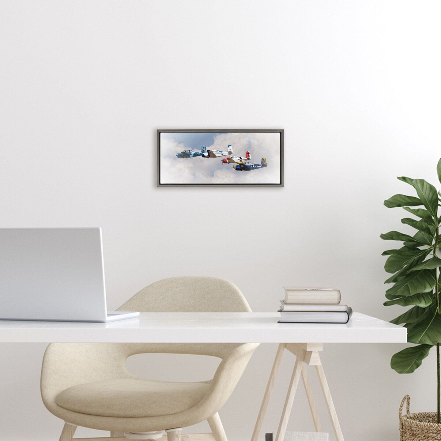 Stupell Industries Vintage USA Airplanes Floating Frame, design by JG Studios