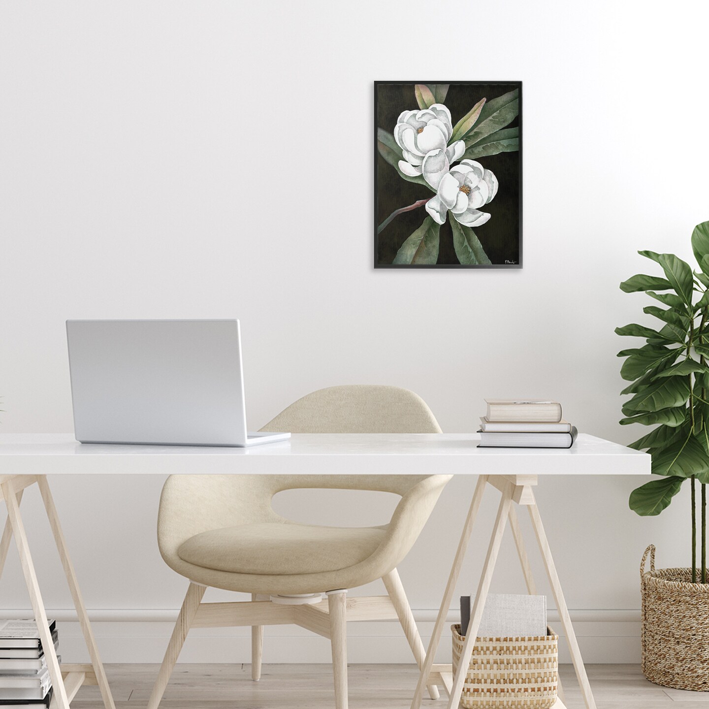 Stupell Industries Vintage Bay Magnolia Framed Giclee, design by Paul Brent