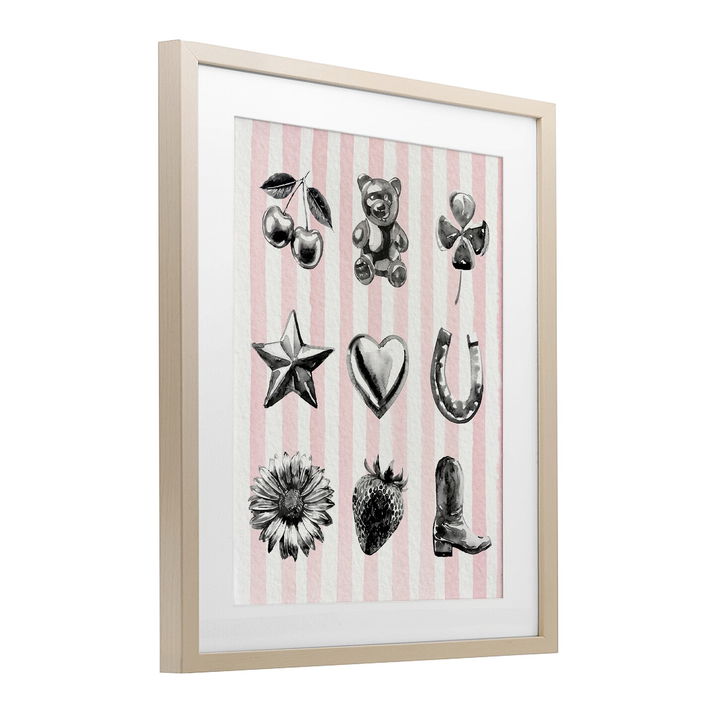 Stupell Industries Glam Western on Stripes Framed Print Under Glass, design by Lil' Rue
