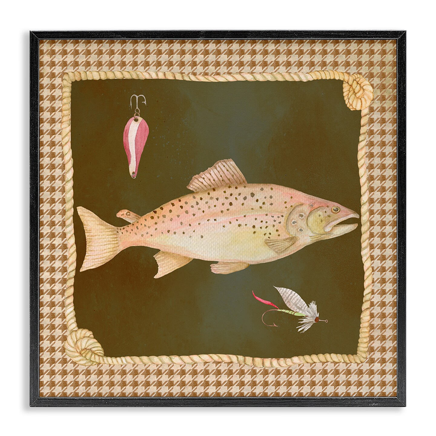Stupell Industries Rustic Fishing Life Framed Giclee, design by Lee Ann Sanders