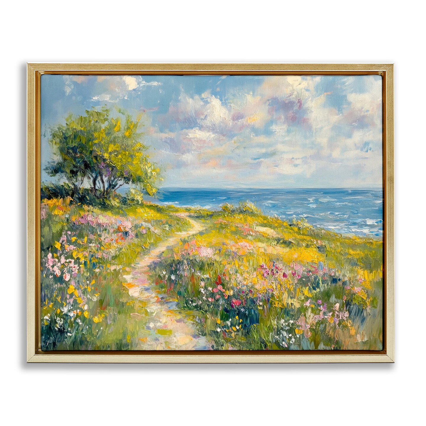 Stupell Industries Colorful Coastal Path Floating Frame, design by Petal Prints Design