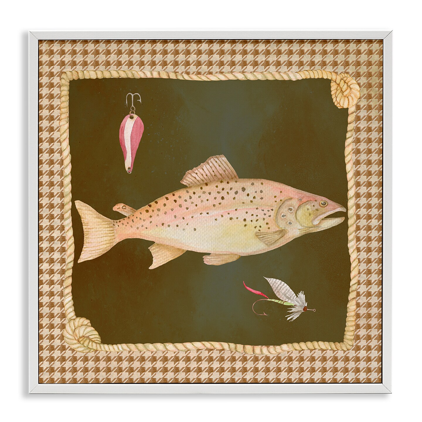 Stupell Industries Rustic Fishing Life Framed Giclee, design by Lee Ann Sanders