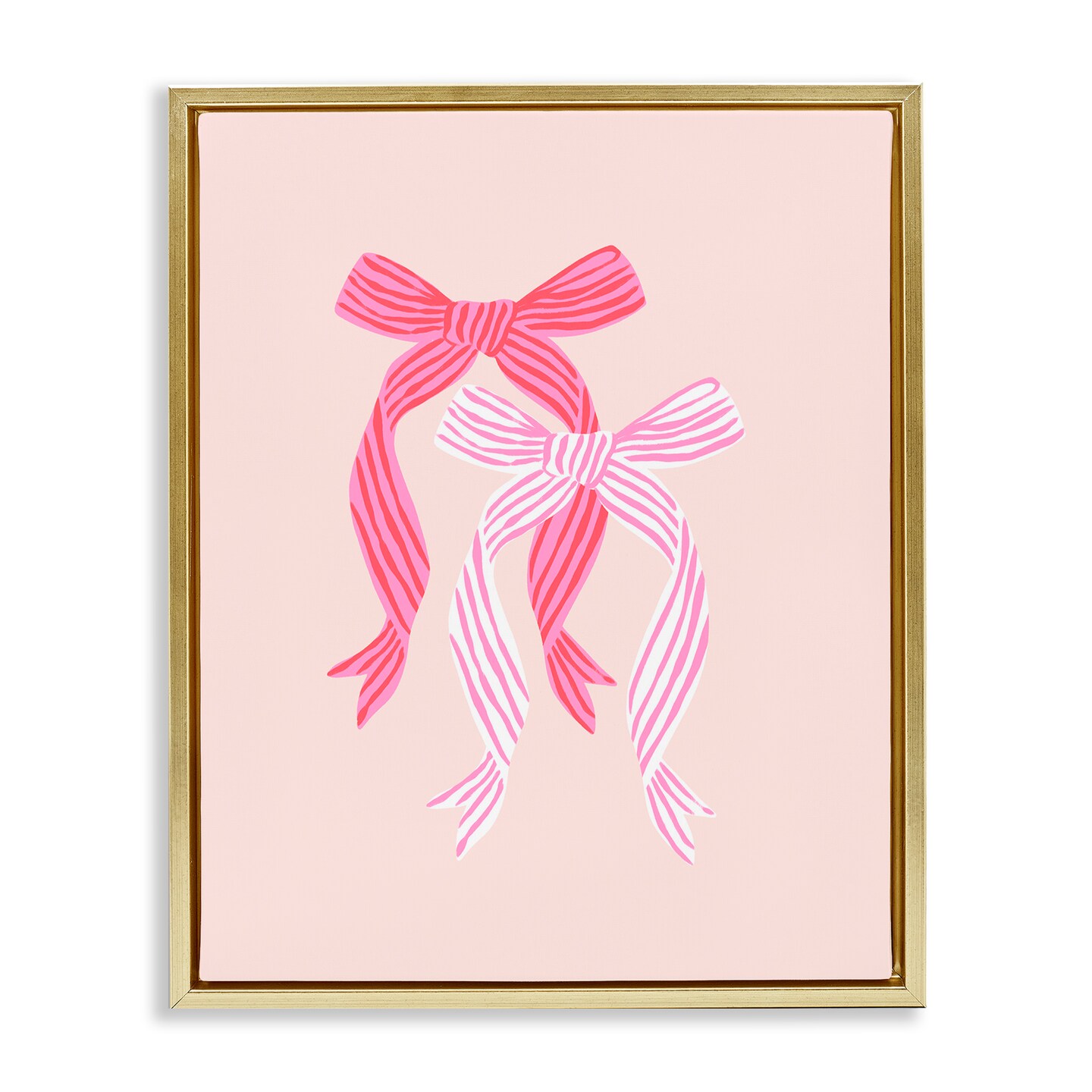 Stupell Industries Striped Bows on Pink Floating Frame, design by Krissy Mast