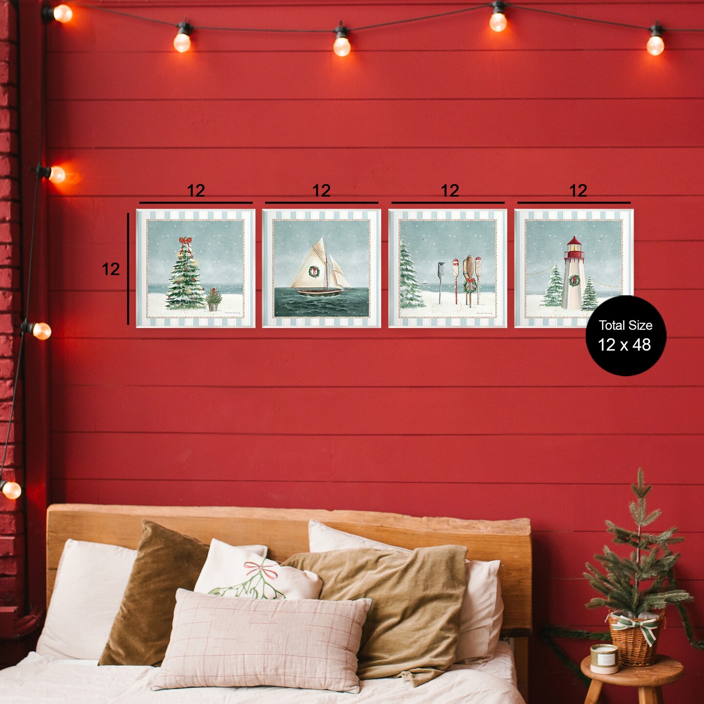 Stupell Industries Nautical Christmas Scenes 4pc Wall Plaque Set, design by Danielle Murray