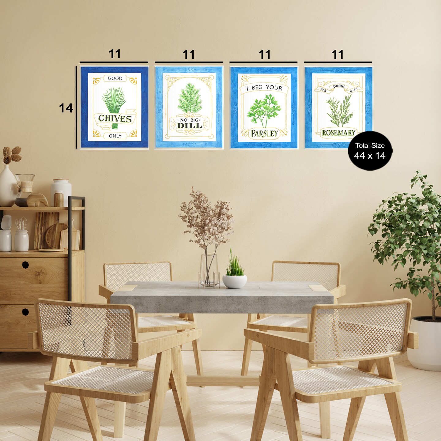 Stupell Industries Kitchen Herb Puns Wall Plaque, design by Lara Beeston