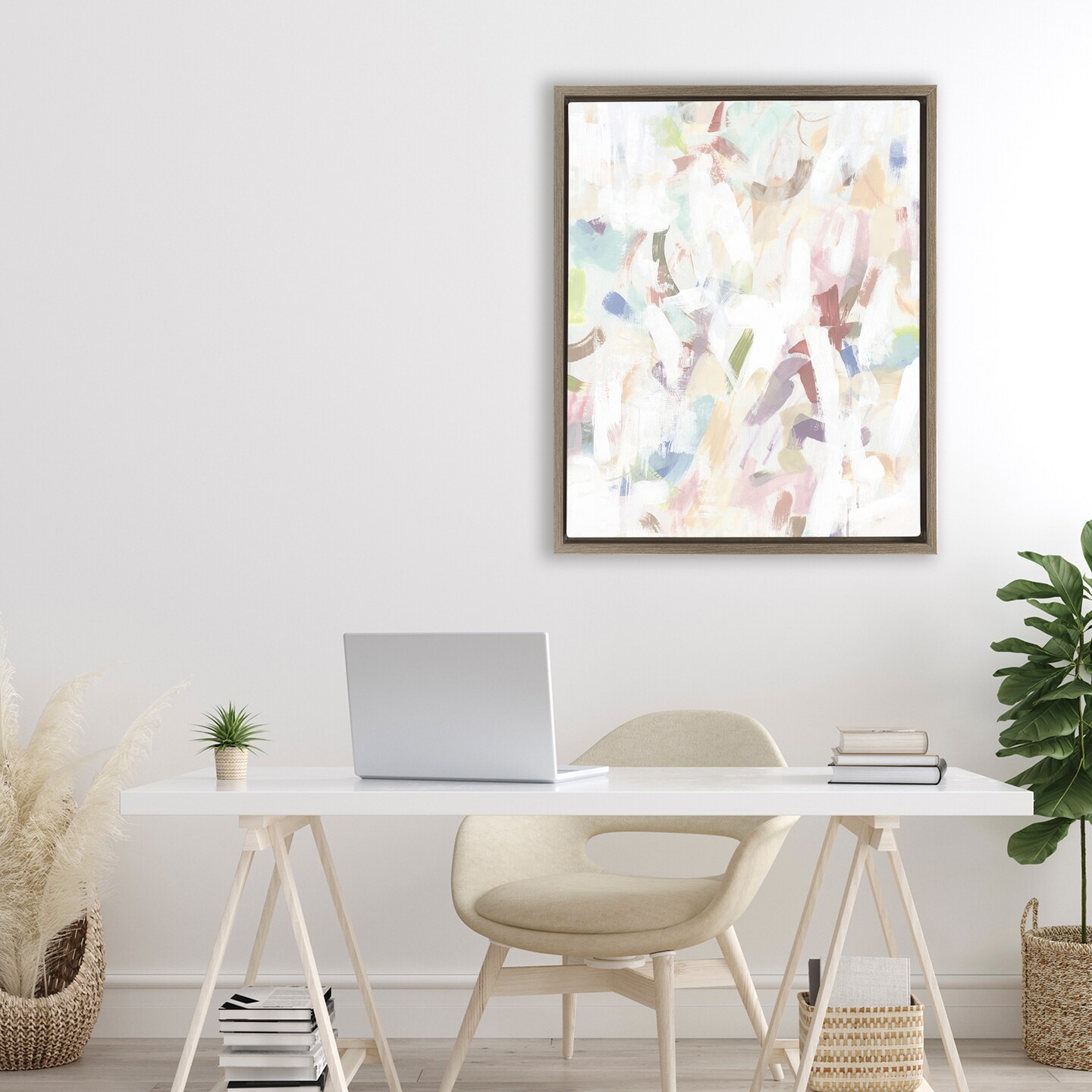 Stupell Industries Candy Scrape Abstraction Floating Frame, design by June Erica Vess