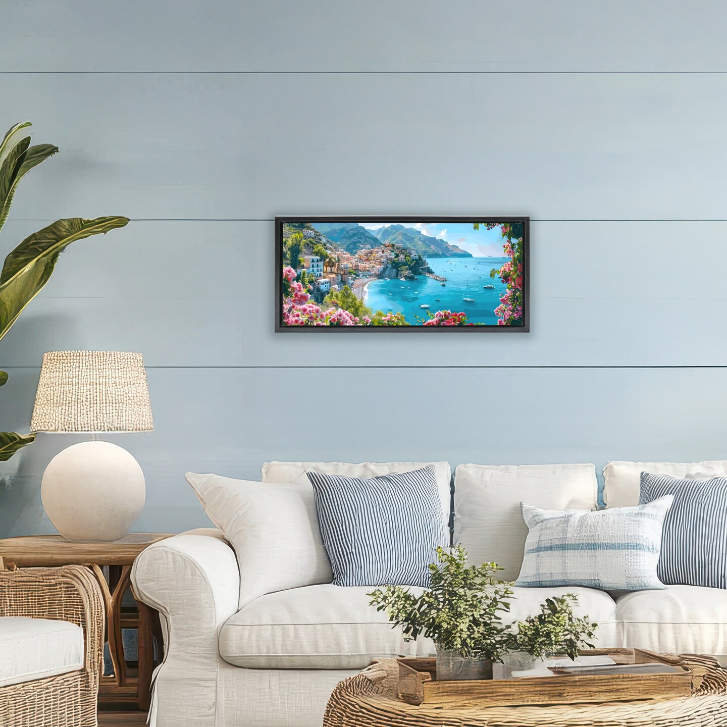 Stupell Industries Mediterranean Seascape View Floating Frame, design by LSR Creative Studio