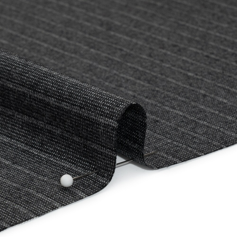1 Yard Gray Stripes Super 140 Wool Suiting Made in Italy Deadstock 58 inch Width