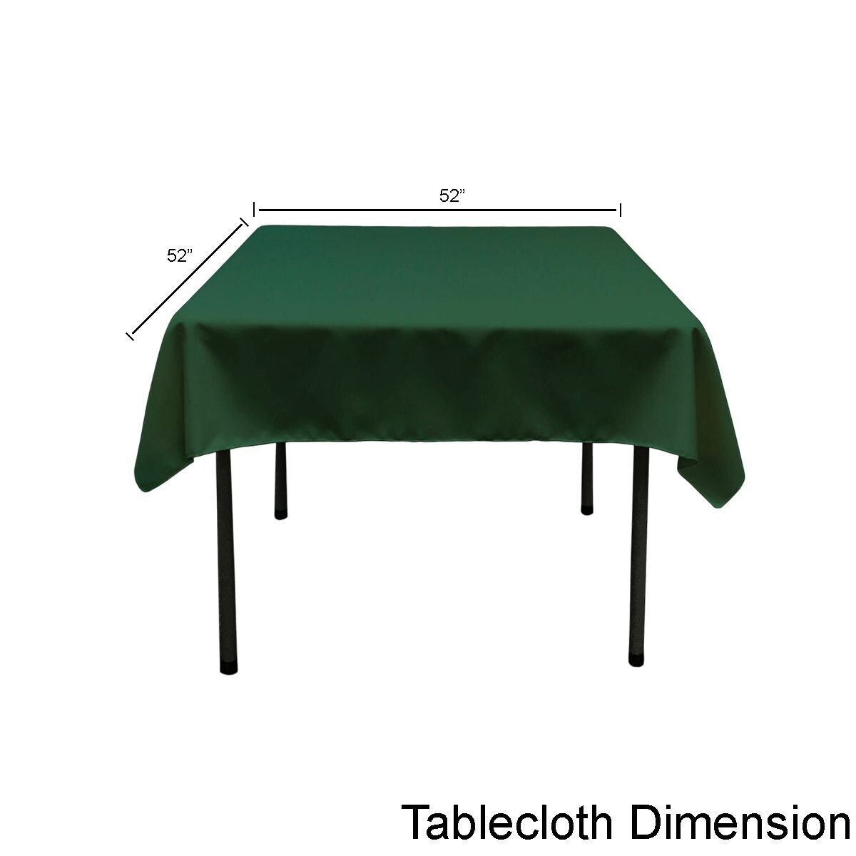 Polyester Poplin Square Tablecloth 52 x 52 Inch Wrinkle and Stain Resistant Linen