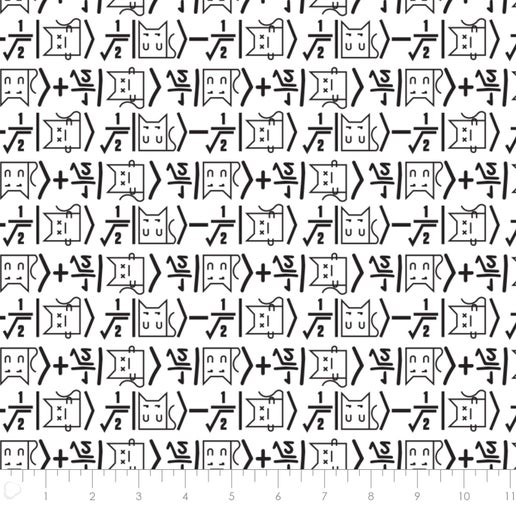 The Big Bang Theory Collection - Math Cat White Licensed Cotton Fabric by the Yard