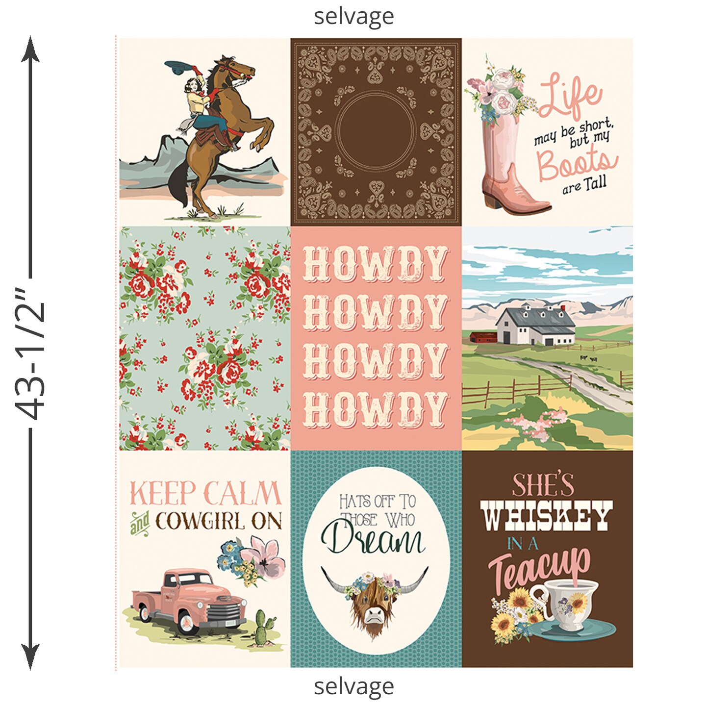 Cowgirl Panel (p17487-panel) | Cowgirl | Echo Park Paper Co | Riley Blake