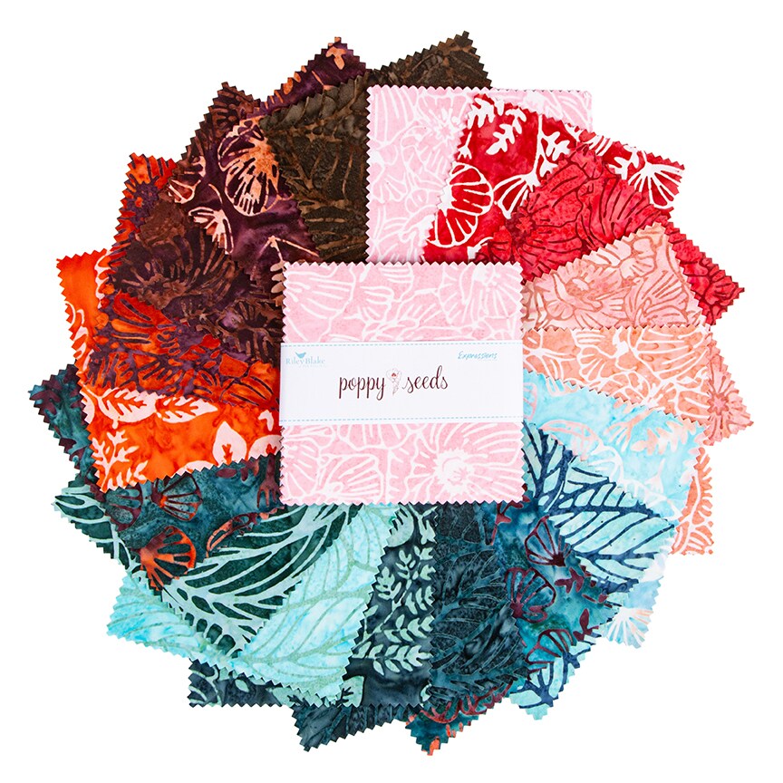 Expressions Batiks Poppy Seeds 5" Square Pack (Charm Pack / 5" Stacker) by Riley Blake (5-23595-42)