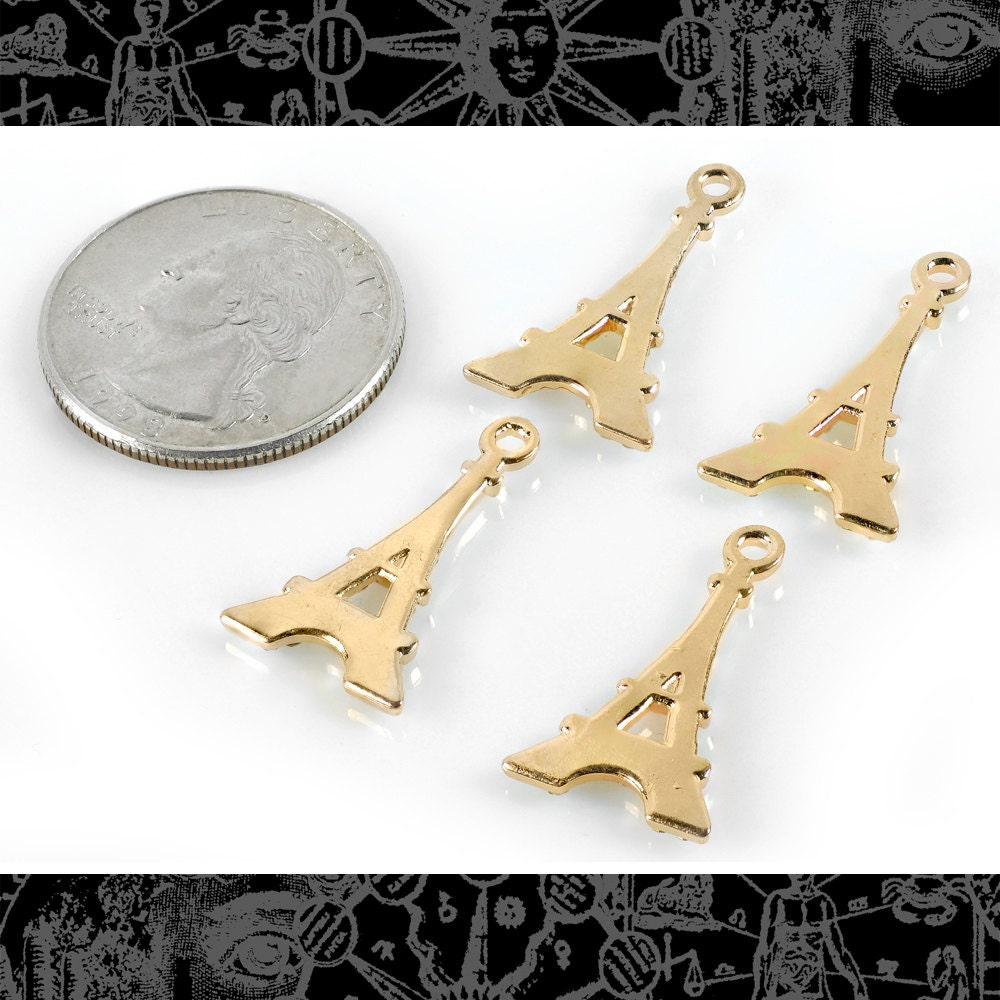 Eiffel Tower Charms with Rhinestones - Set of Four - XXX - ZG-C01