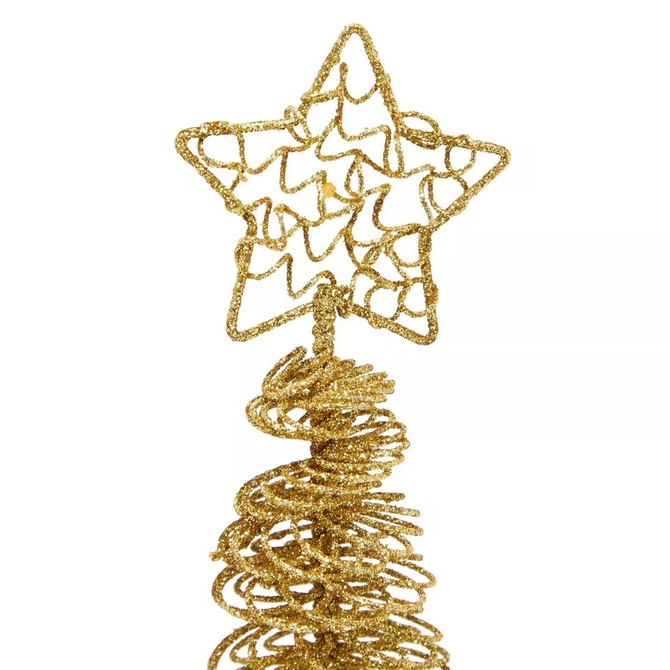 2 Pack Small Gold Christmas Trees for Tabletop Fall Party Bedroom Decor 10.5x3”