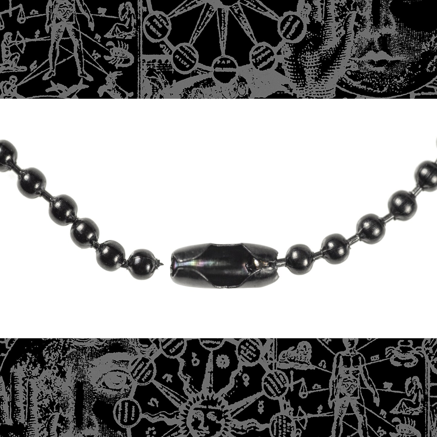 Black Ball Chain Necklace - Black Plated Stainless Ball Chain Necklace 23.5 Inches - One - CH7