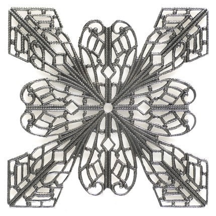 Antiqued Silver Plated Brass Extra Large Filigree for Wrapping Wrap - XXX - S-W03