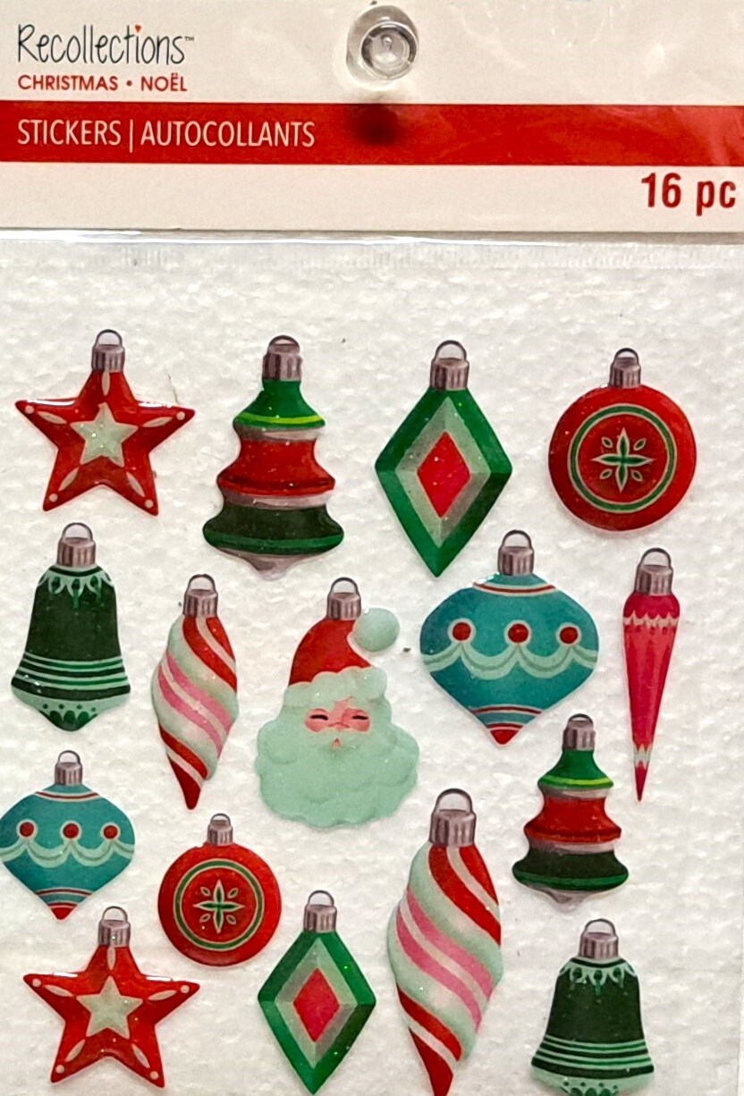 Recollections Christmas Ornaments Dimensional Epoxy Stickers