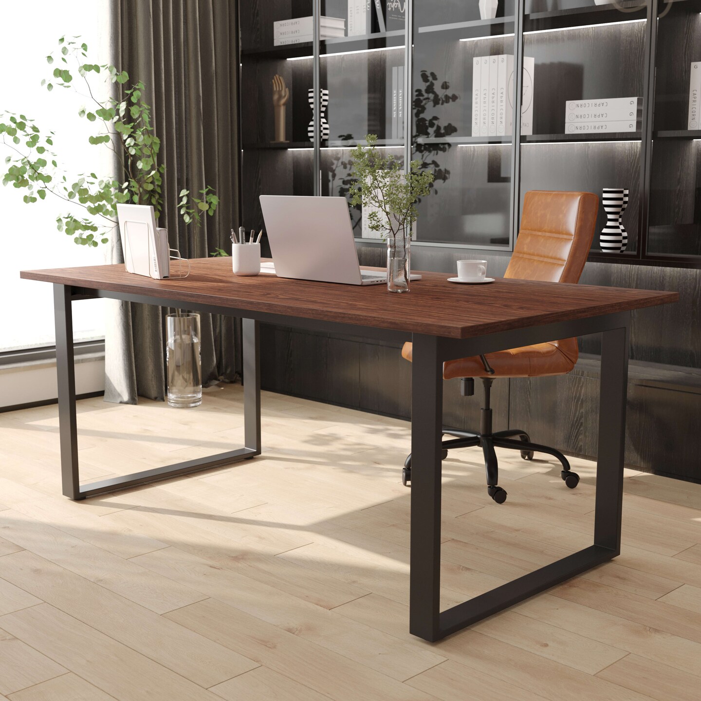 Emma and Oliver Remy 72x36 Dining or Gaming Table with Double Sided Laminate Table Top and Heavy Duty U-Frame Steel Base