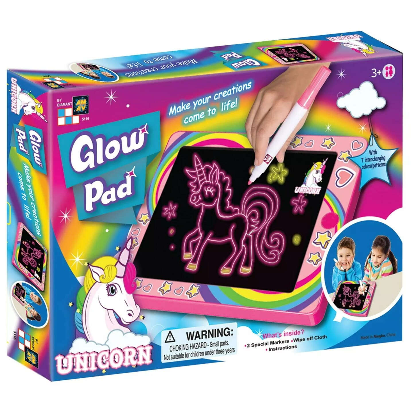 Amav Unicorn Glow Pad - Portable Unicorn Tablet-Sized Drawing Board