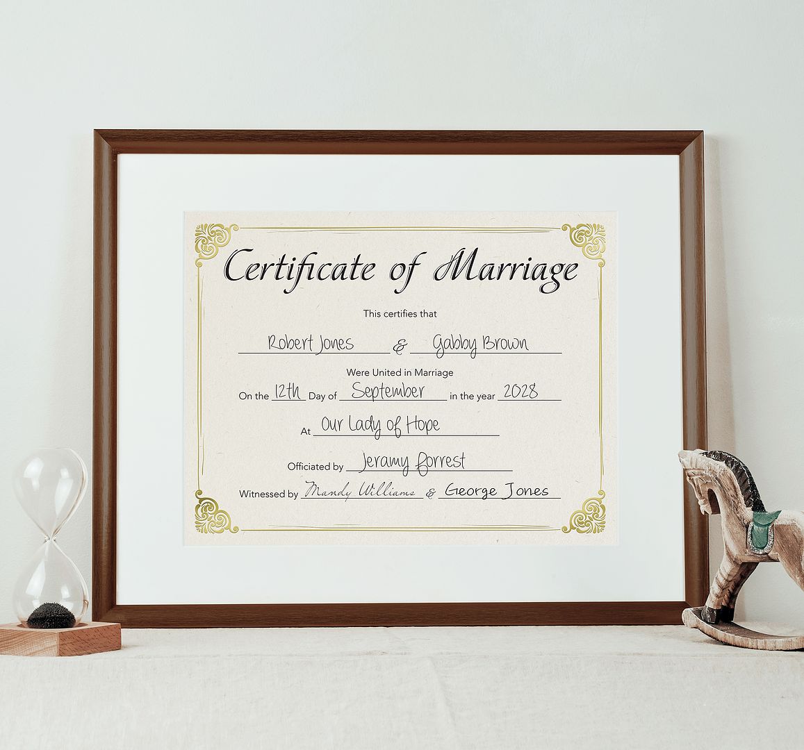 Great Papers! Marriage Certificate with Gold Foil, for Weddings, Ceremony, and Proposals 20 Pack