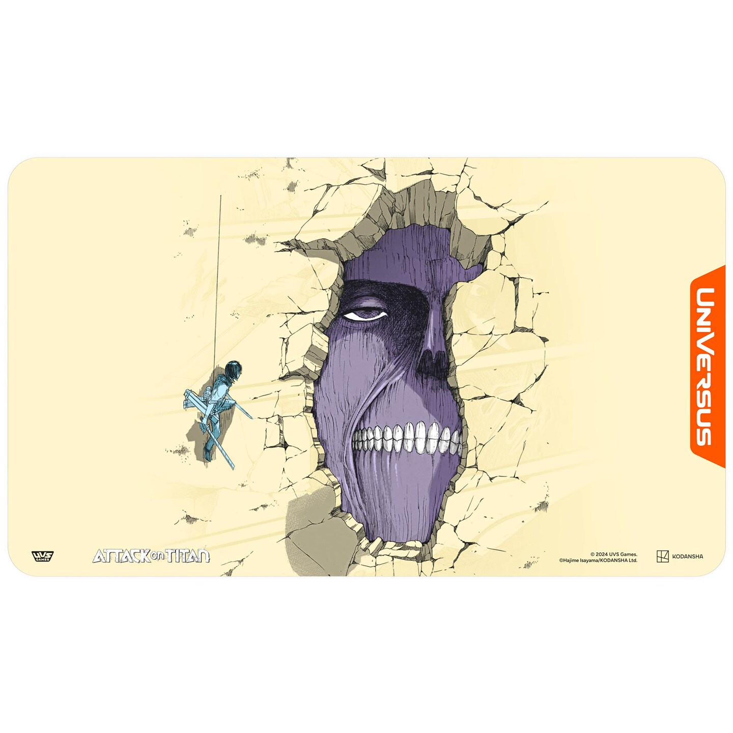 UniVersus Attack on Titan: Battle for Humanity - Wall Titan Playmat - 24 x 14&#x22; Neoprene Mat, Tabletop Card Game Accessory, UVS Games, Licensed