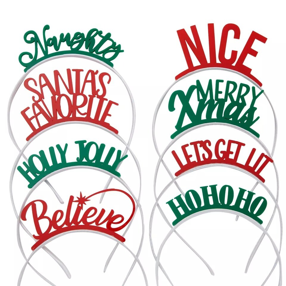 8 Pack Christmas Headbands for Women Adults Kids Holiday Party Hair Accessories