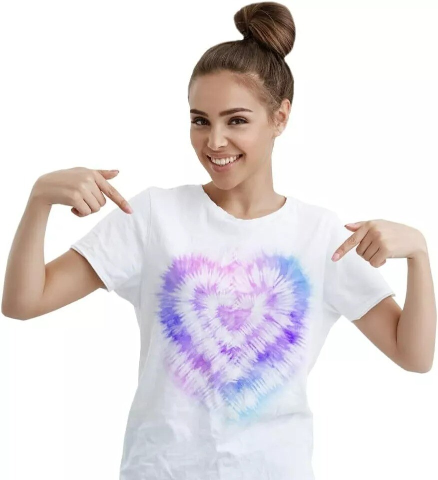 Create Your own Trendy tie-dye Hearts Pattern, Age 6+