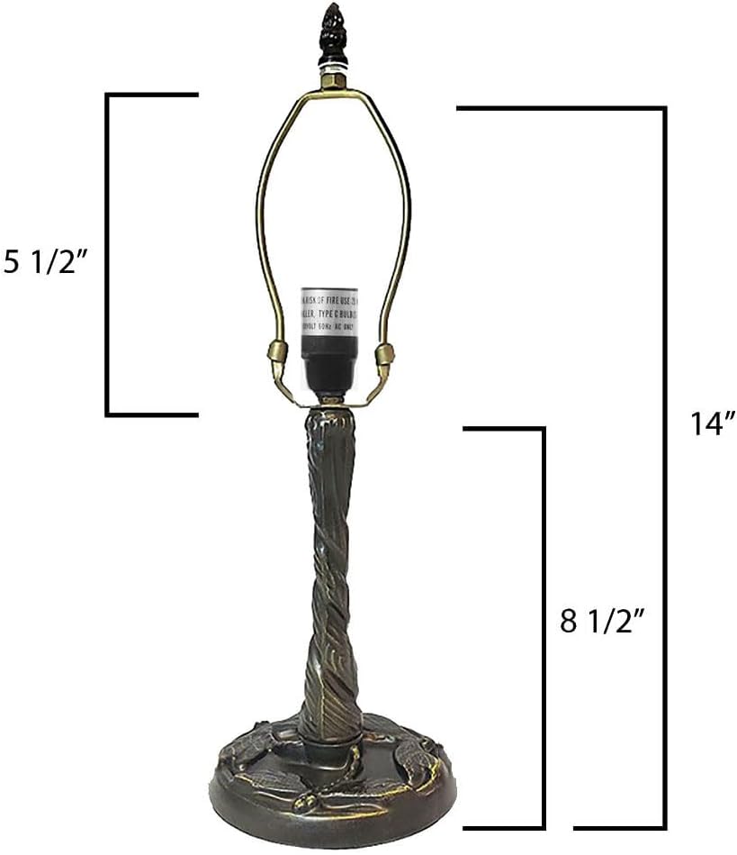 Twisted Dragonfly Metal Lamp Base, Antique Bronze Finish With Gold Highlights, Nicely Weighted, 14&#x22; Tall