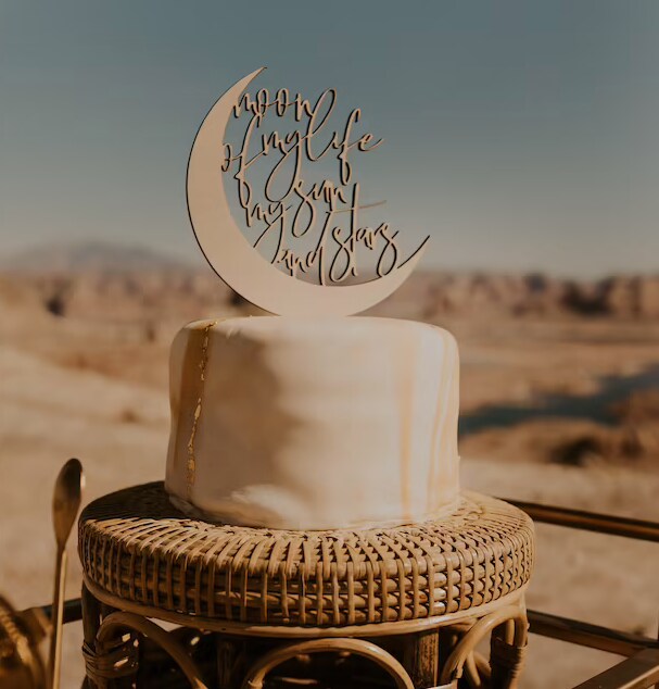 To The Moon And Back Cake Topper | Acrylic Cake Decoration