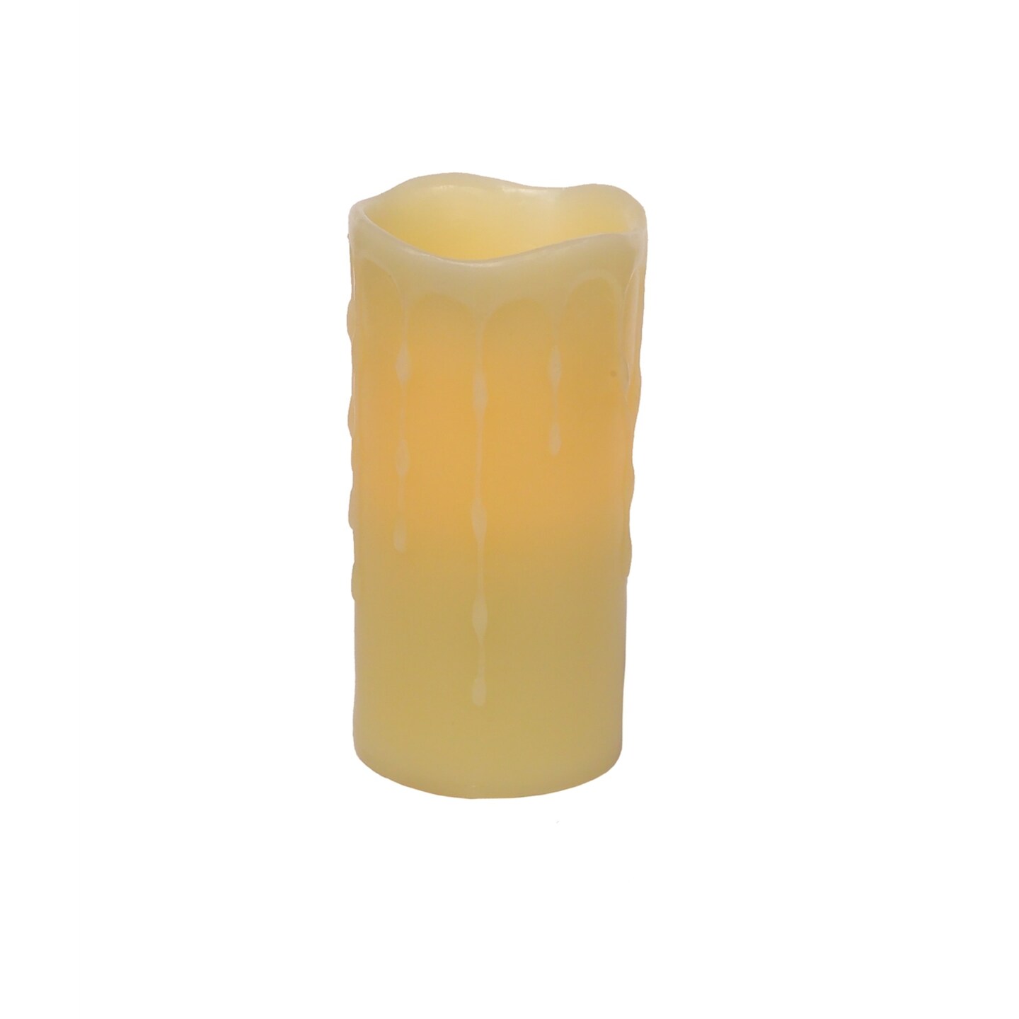 Melrose 6&#x22; Yellow LED Lighted Dripping Flameless Pillar Candle
