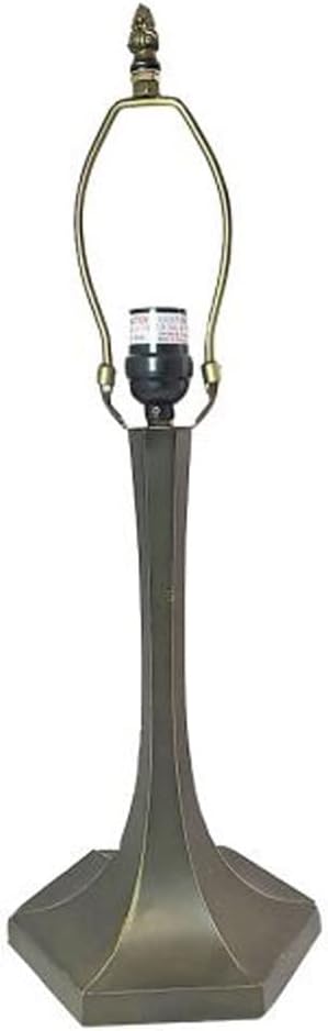 Contemporary Metal Lamp Base, Antique Bronze Finish With Gold Highlights, Nicely Weighted, 19-1/4" Tall