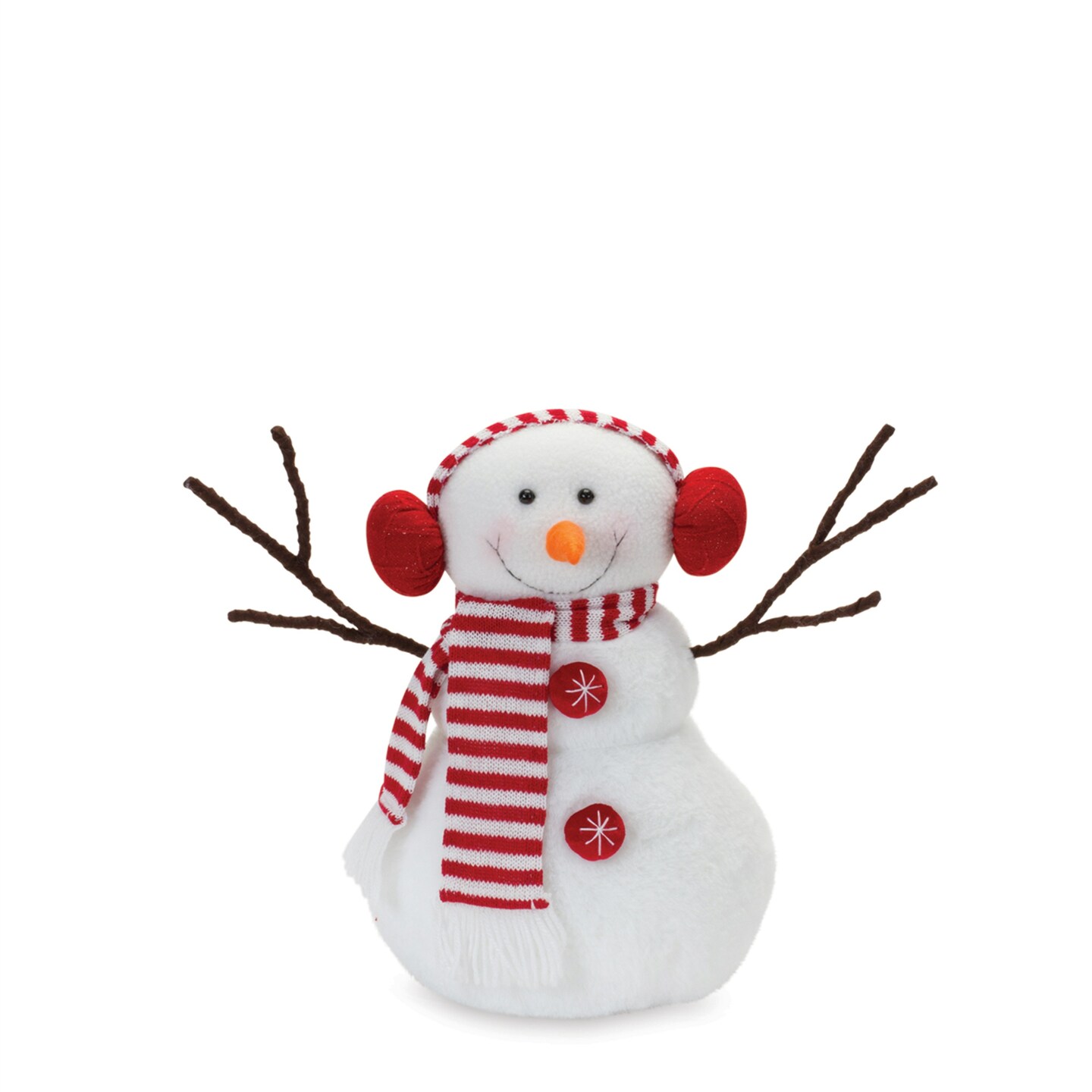Melrose Plush Snowman Christmas Tabletop Decorations - 18&#x22; - Red and White
