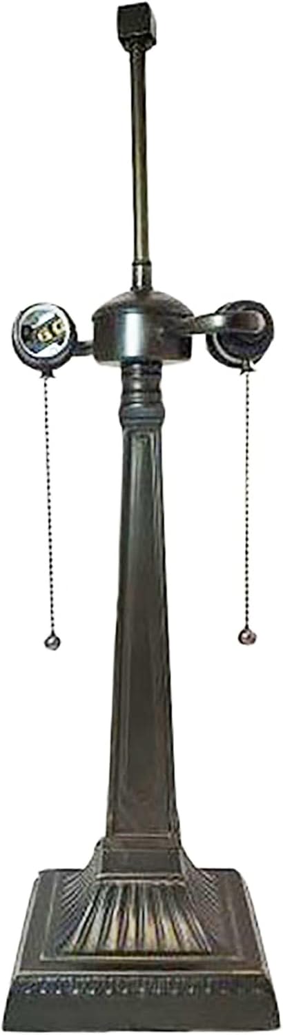 Mission Metal Lamp Base, Dark Bronze Finish With Gold Highlights, Nicely Weighted, 21.25" Tall