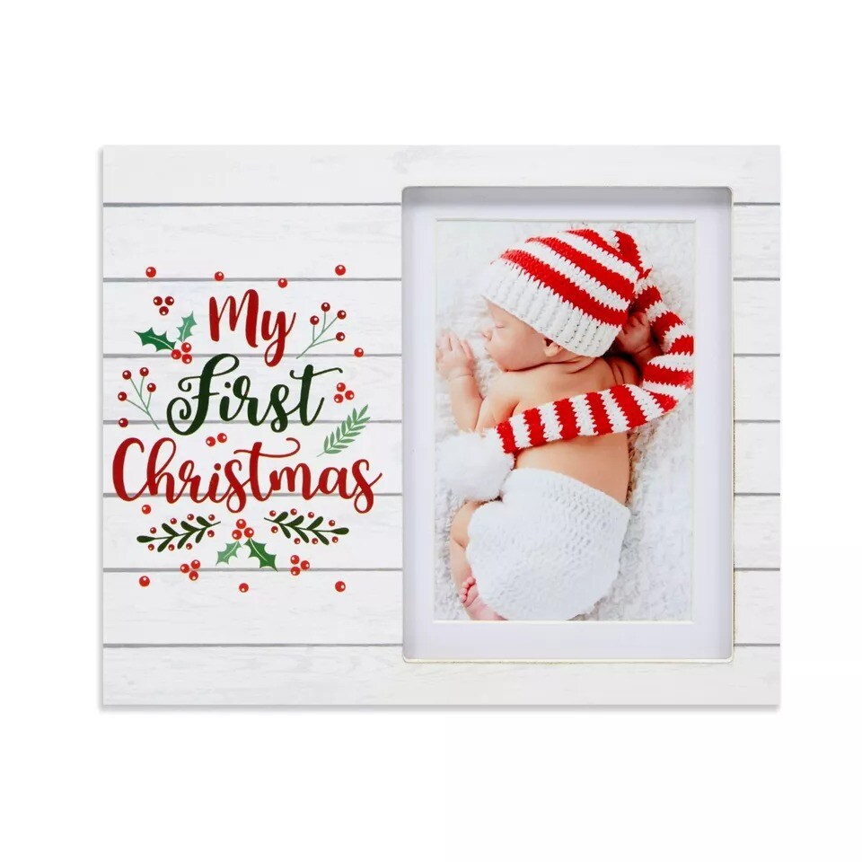 My First Christmas Picture Frame for 5x7&#x201D; or 4x6&#x201D; Baby Photo Holiday Party D&#xE9;cor
