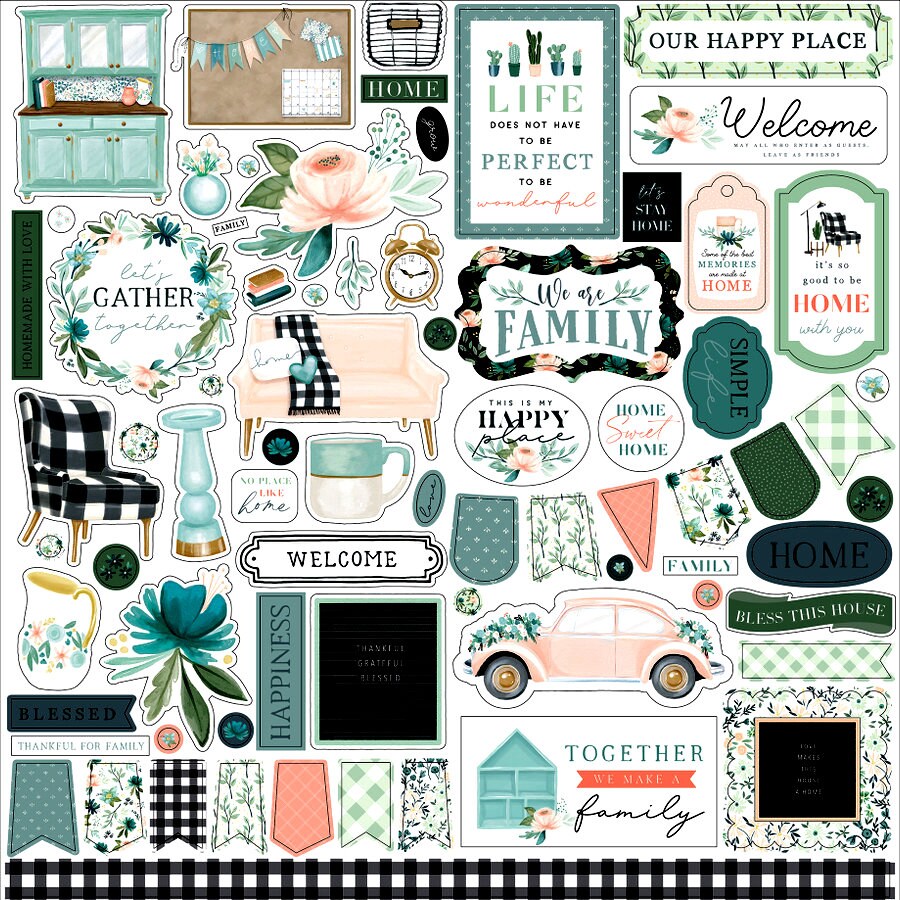 Carta Bella Gather At Home 12 x 12 Cardstock Element Stickers