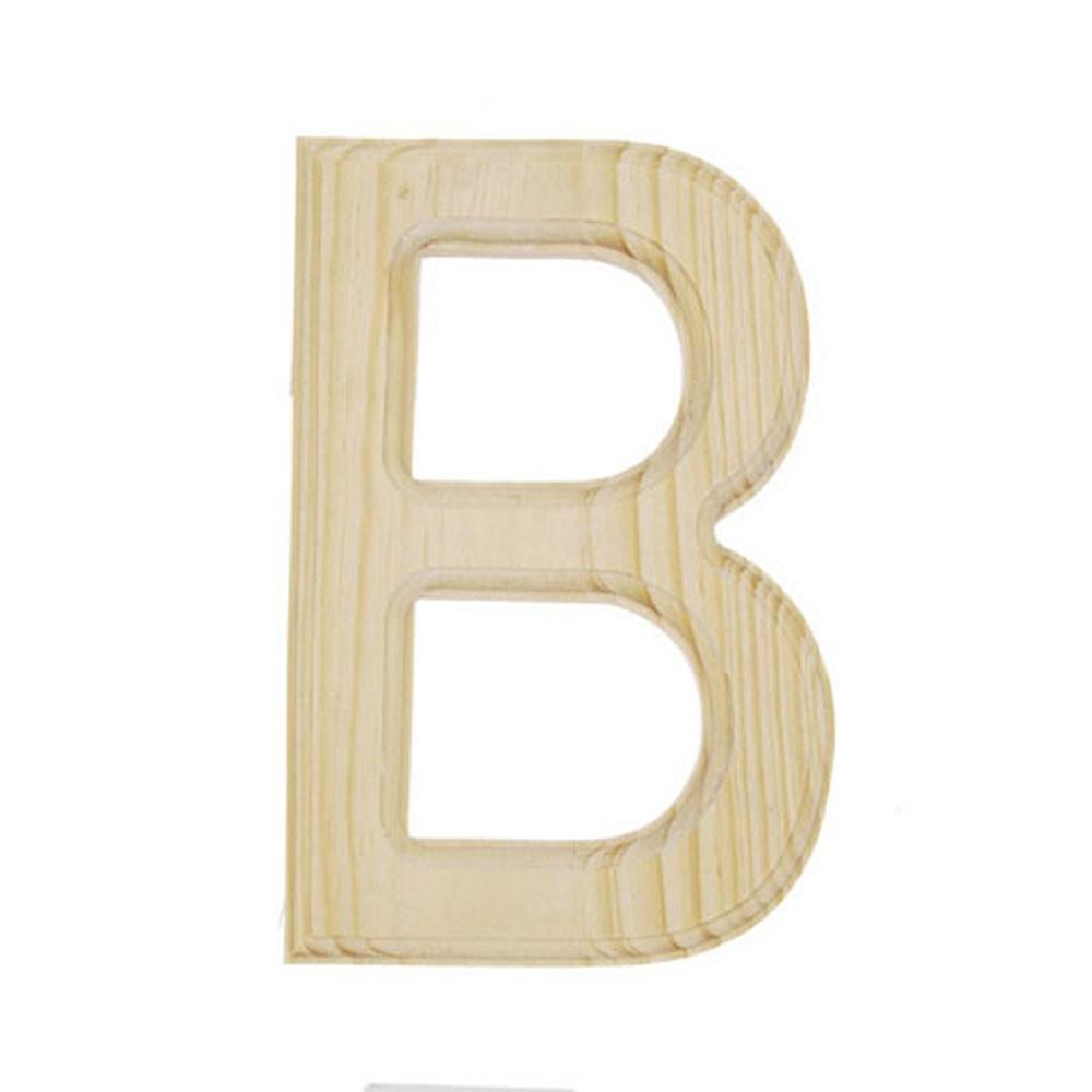 Unfinished Unpainted Wooden Letter B (6 Inches)